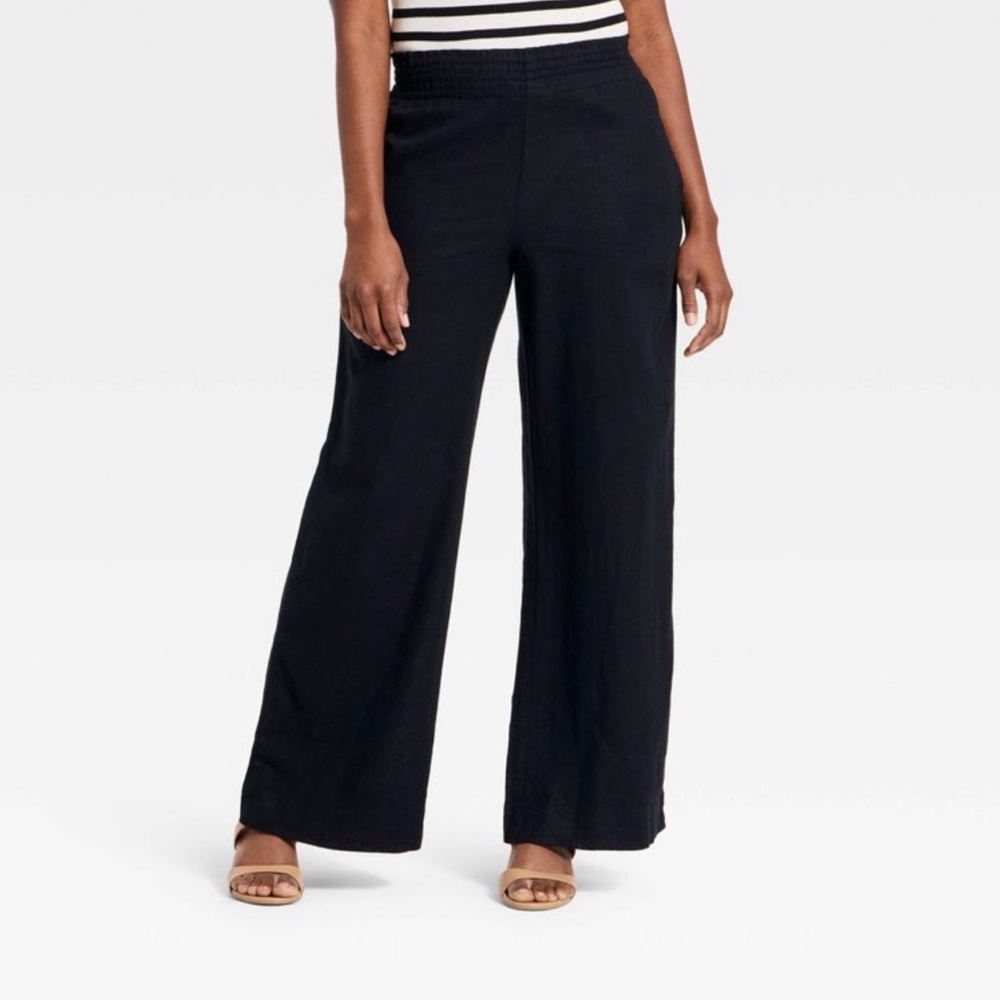A New Day linen blend pull on pants in size XS | black